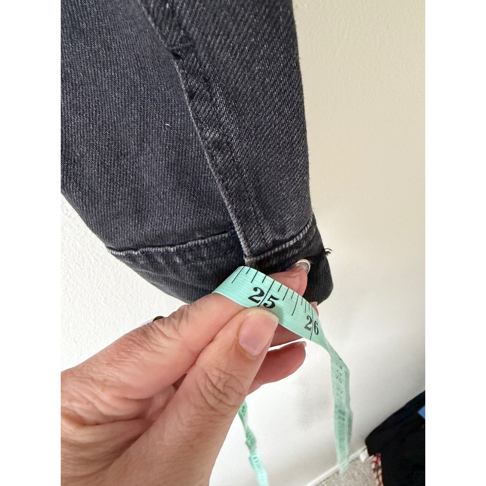 Free People Denim Jacket XS Black Cropped Faded Trucker Boho Edgy Grunge - Picture 14 of 14
